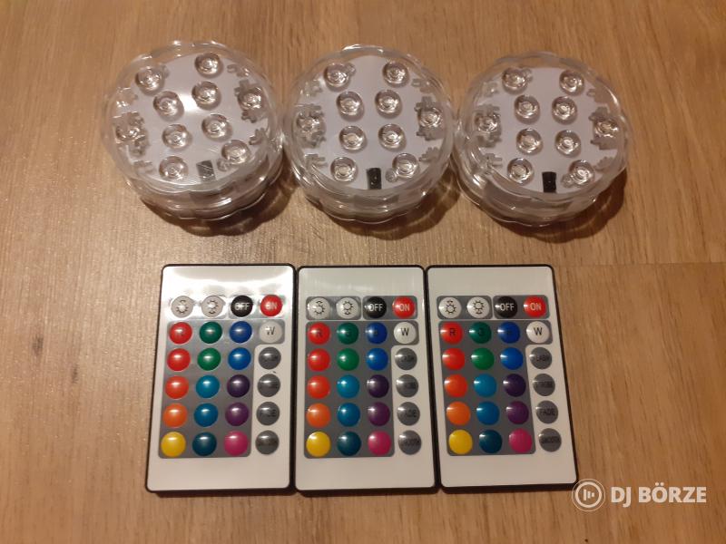 Medence világítás!4db rgb távirányítós, vízálló, elemes/aksis hangulat színező lámpa.