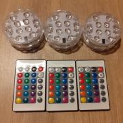 Medence világítás!4db rgb távirányítós, vízálló, elemes/aksis hangulat színező lámpa.