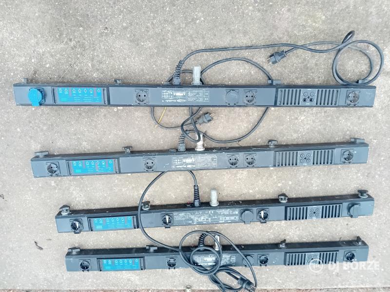 2db Showtec Showbar 4, fénytartó gerendák, szállító láda, nagy kerekek stb