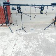 Komplett Mobil fényállvány, fényekkel, 230v és dmx vezetékekkel, szállítózsákokkal(beszámítás is)