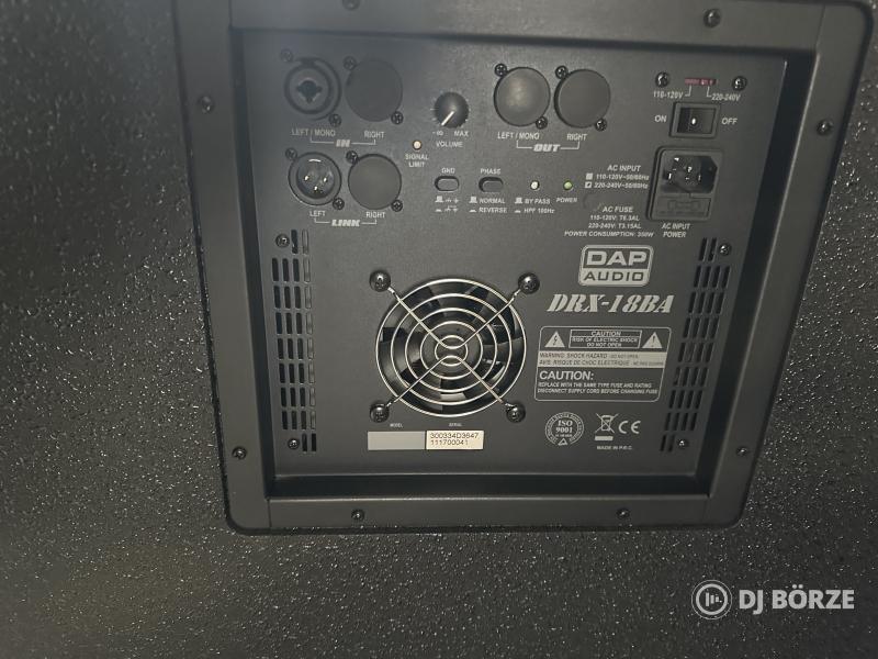 DAP Audio DRX-18BA 18” aktív mélynyomó pár eladó! Beszámítás is lehet!