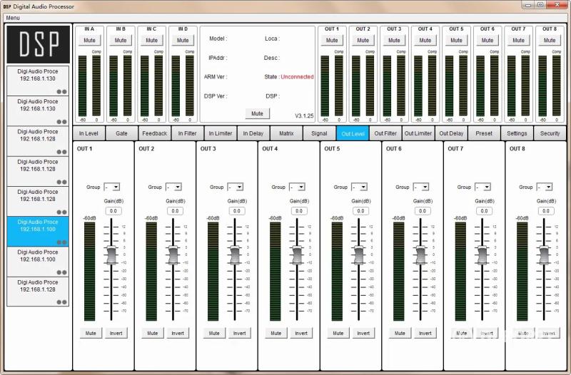 Sinbosen LA8 DSP  4x1400W /8 ohm, 4x2200W /4 ohm