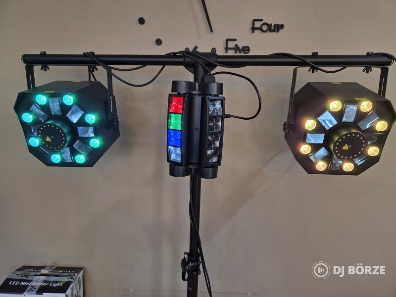 Lézer, stroboszkóp, LED egyben x2