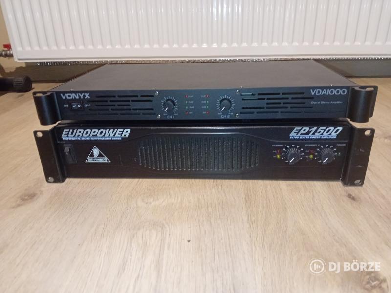Vonyx VDA1000 digitális végfok erősítő 2x500W, Behringer ep 1500