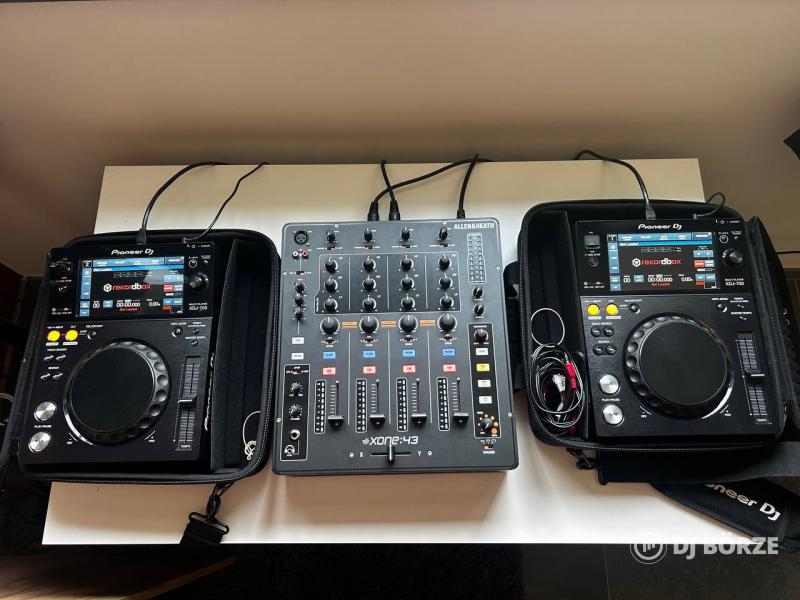 Eladó dj szett - 2 db Pioneer XDJ 700 - Allen & Heath Xone43 - Sennheiser HD25 stb.