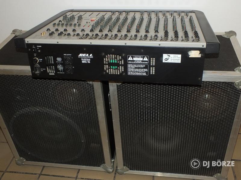 BELL Audio MRC 16 power mixer , 2 db. 15" hangfal HIBÁS