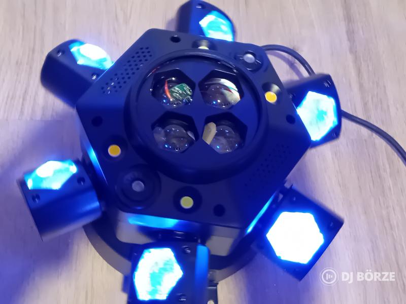 Okos nagy LED robot!6 karú 4 in 1 RGBW beam, strobi:White&gold, RG lézer (beszámítás is)Saját videó!