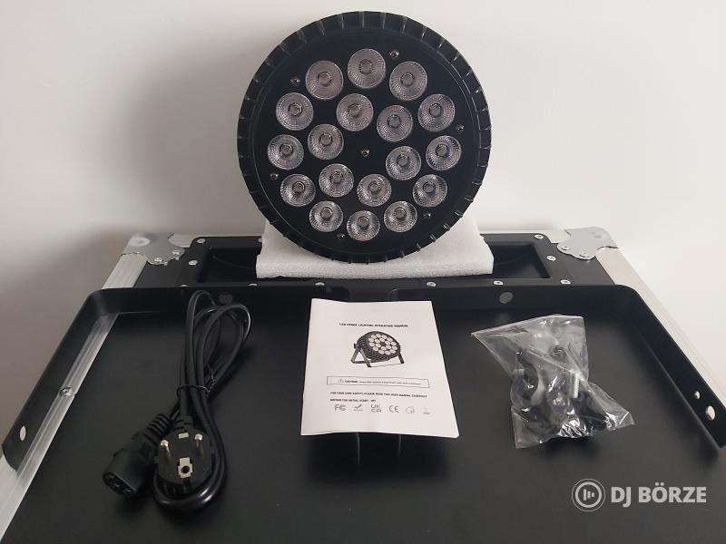 Eladó új 18x10watt fém házas PAR lámpák rackekkel