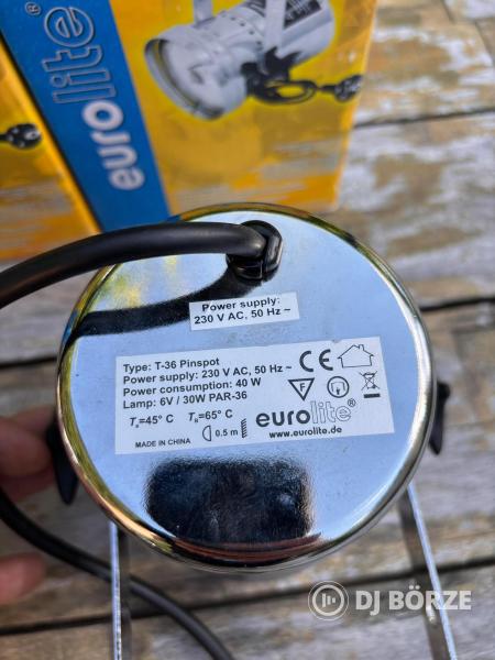 Eladó 3 db Eurolite T-36 PinSpot Króm színű- Budakalászon.