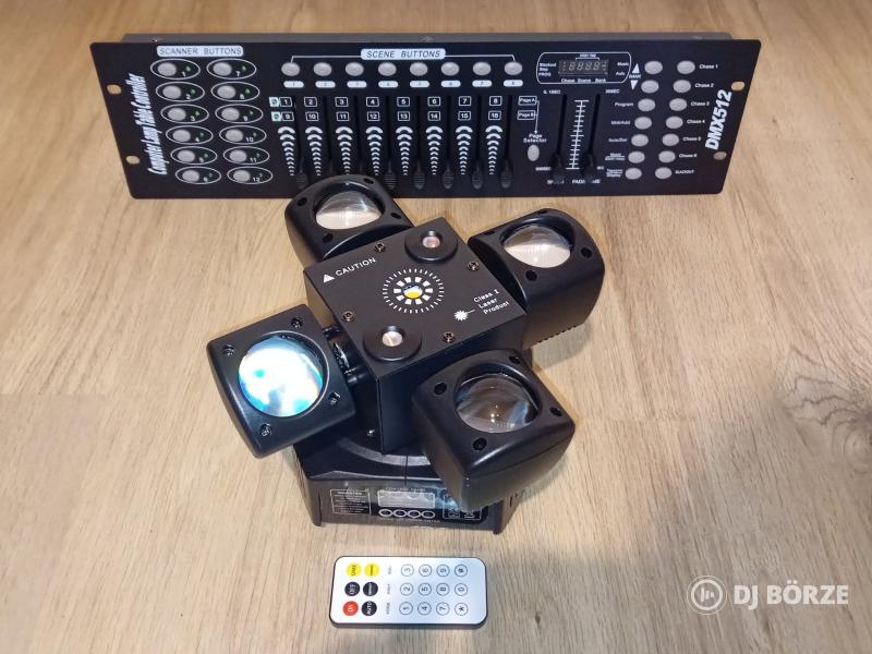 2db!Okos kis robot!4 karú 3in 1 RGBW beam, strobi, RG lézer (beszámítás is) videót!!!
