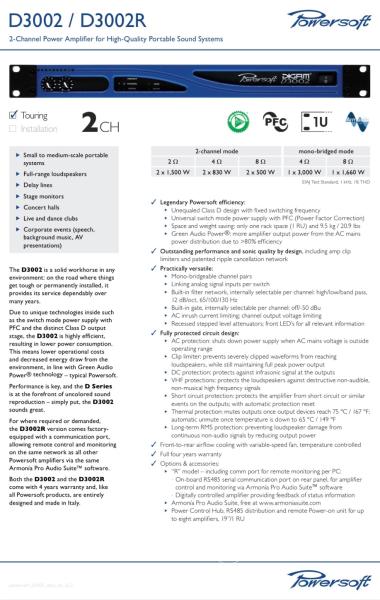 Powersoft Digam D3002 digitális végfok / erősítő