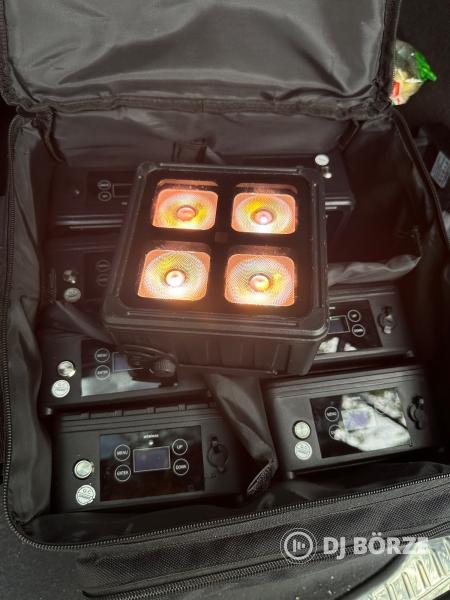 Akkumulátoros PAR Lámpa - 4x12W RGBWAUV - IP65 - 8 db
