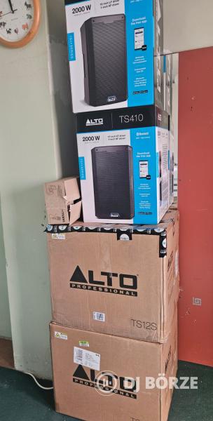 ALTO Professional TS410 + TS12S hangrendszer - 2x aktív hangfal + 2x szubwoofer + keverő + állványok