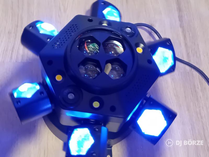 Okos nagy LED robot!6 karú 4 in 1 RGBW beam, strobi:White&gold, RG lézer (beszámítás is)Saját videó!