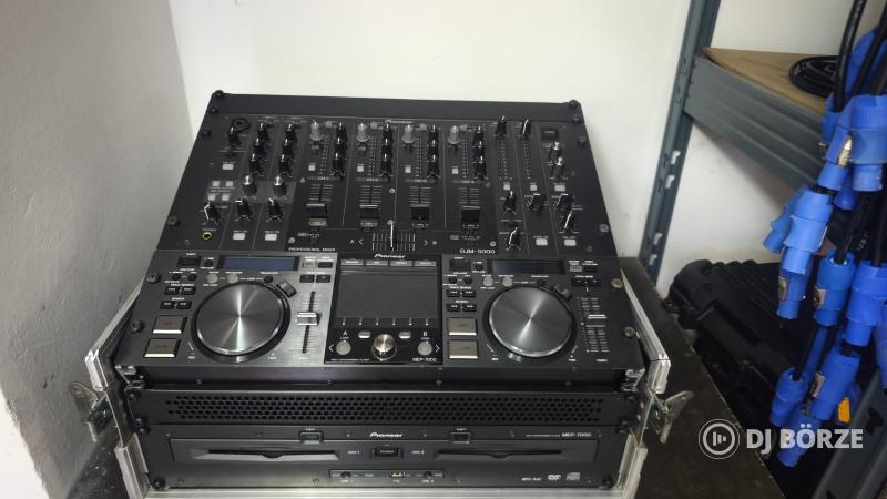 Pioneer DJM-5000 + Pioneer MEP-7000 komplett professzionális DJ rendszer egyedi rackben