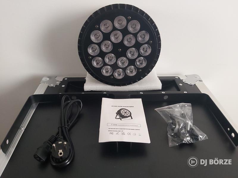 Eladó új 18x10 watt fém házas PAR lámpák rackekkel