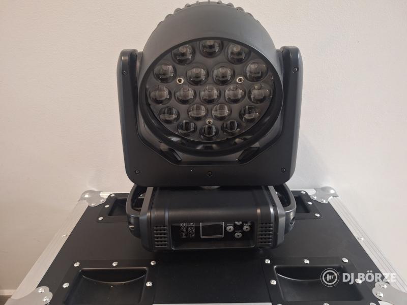 Eladó új 19x15 watt wash zoom robotlámpák rackekkel, ingyenes szállítással