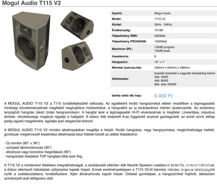Mogul audio v2 komplett multifunkcionális hangrendszer