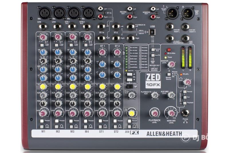 Allen & Heath ZED-10FX 10 csatornás keverőpult USB interfésszel és effektekkel
