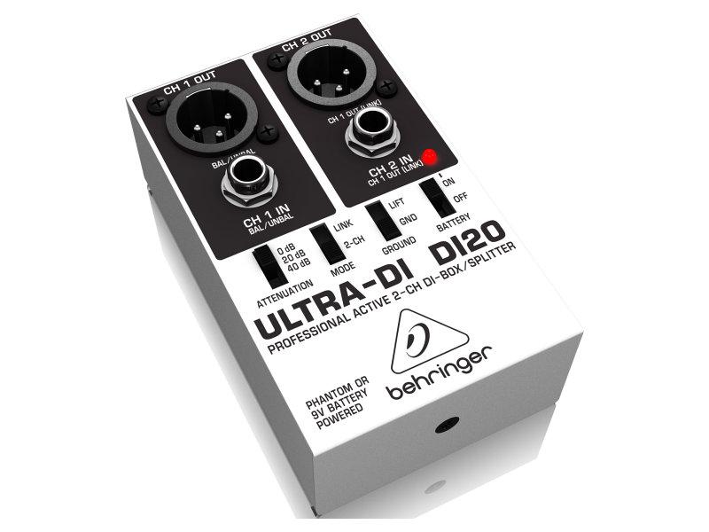 Behringer Ultra-DI DI20 2 csatornás aktív DI box és splitter