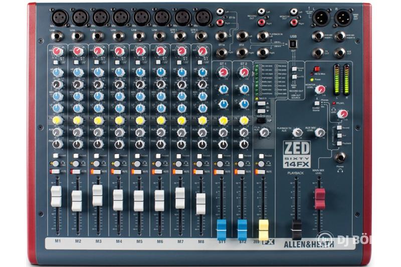 Allen & Heath ZED60-14FX 10-csatornás keverőpult effektekkel és USB-vel