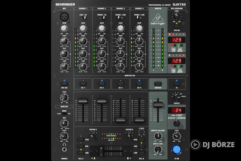 Behringer DJX750 5-csatornás DJ keverő