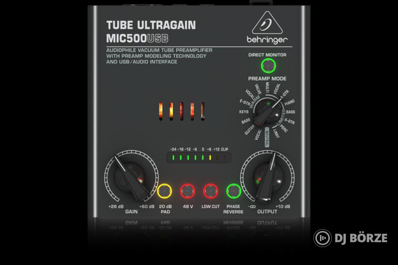 Behringer MIC500USB csöves mikrofon előerősítő USB-vel