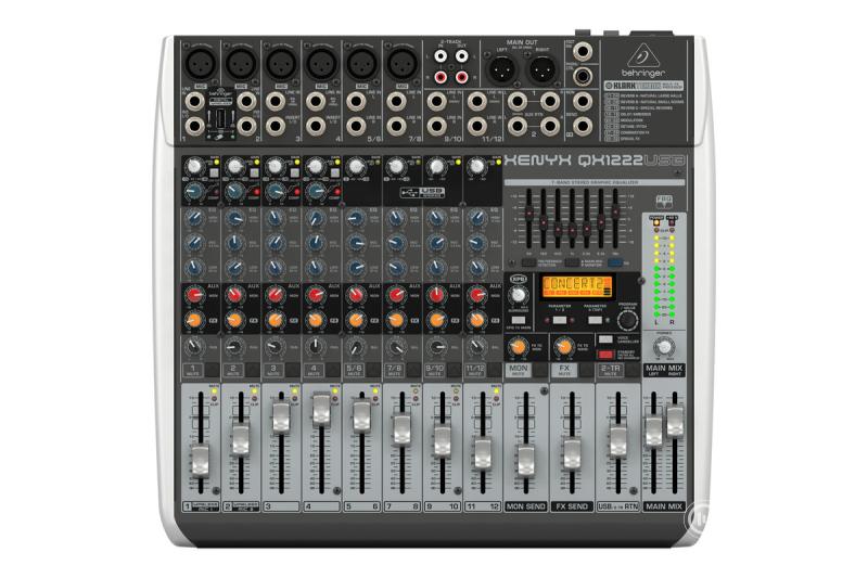 Behringer XENYX QX1222USB 12 Csatornás Analóg Keverő USB Interfésszel és FX-szel