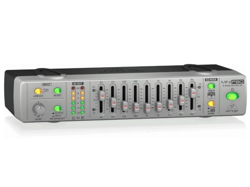 Behringer FBQ800 MINIFBQ 9 sávos grafikus hangszínszabályzó