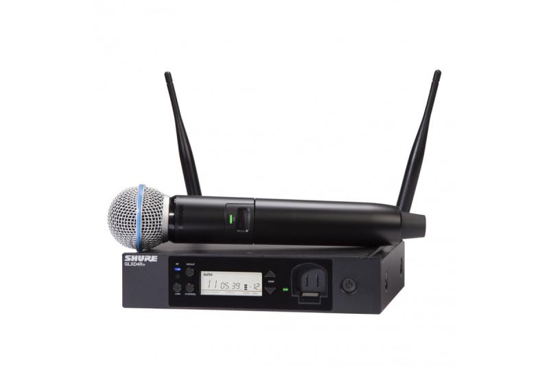 Shure - GLXD24R+E/B58-Z4 vezeték nélküli digitális kéziadós mikrofon B58 fejjel rackes verzió