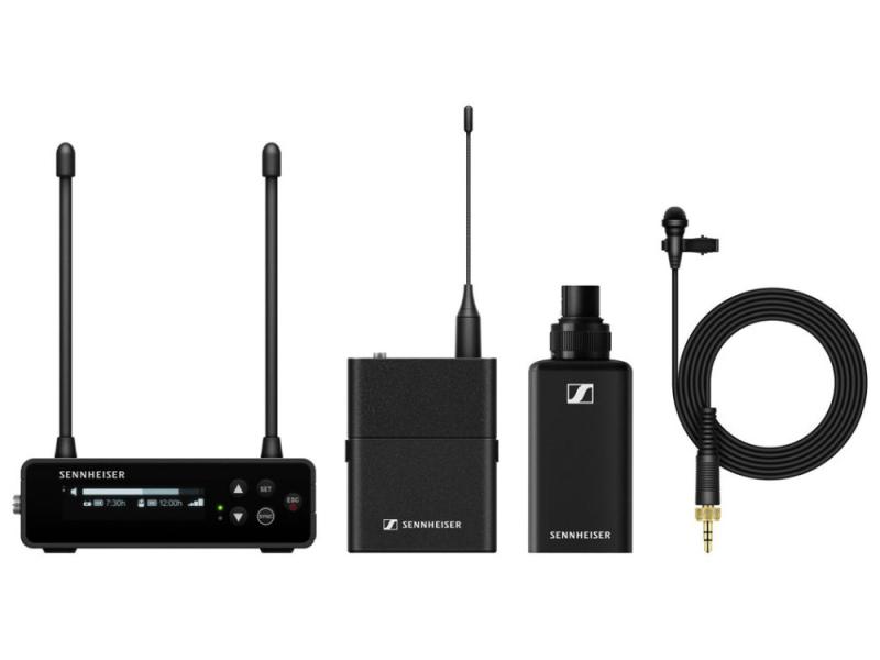 Sennheiser EW-DP ENG SET R1-6 hordozható digitális UHF vezeték nélküli kamerás riporter szett ME 2 l