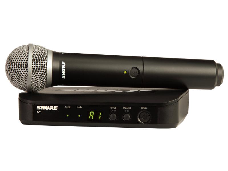 Shure BLX24E/PG58 vezeték nélküli kézi mikrofon szett (H8E, 518–542 MHz)