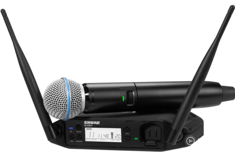 SHURE - GLXD24+E/B58-Z4 GLXD+ digitális rendszer kéziadó BETA58 mikrofonfejjel egycsatornás vevő