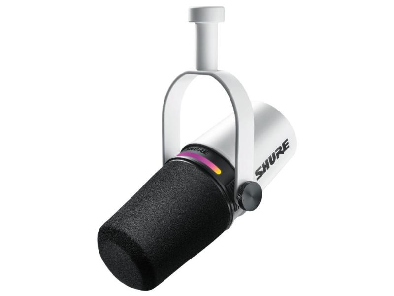 Shure MV7+ fehér XLR/USB-C dinamikus mikrofon