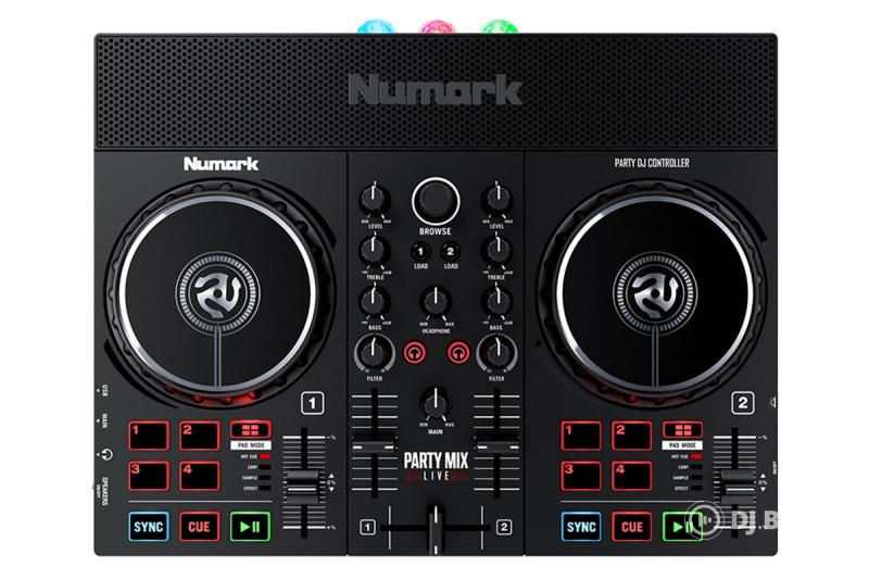 Numark Party Mix Live DJ kontroller beépített fényeffektekkel és hangszóróval
