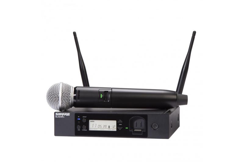 Shure - GLXD24R+E/SM58-Z4 vezeték nélküli digitális kéziadós mikrofon SM58 fejjel rackes verzió