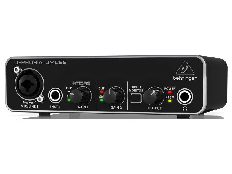 Behringer UMC22 U-Phoria 2x2 USB audio interfész